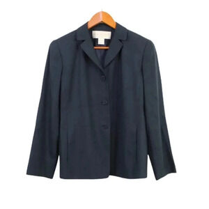 Doncaster navy silk lined blazer size 10 petite